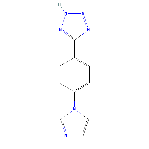 5-(4-imidazol-1-ylphenyl)-2H-tetrazole (CAS: 188890-72-4) - Chemical Structure and Molecular Formula 