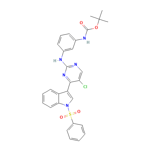tert-butyl N-[3-[[4-[1-(benzenesulfonyl)indol-3-yl]-5-chloropyrimidin-2-yl]amino]phenyl]carbamate (CAS: 1453198-98-5) - Related Chemical Product