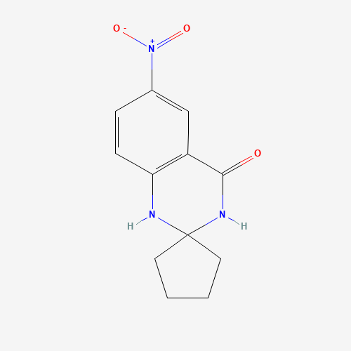 6-nitrospiro[1,3-dihydroquinazoline-2,1'-cyclopentane]-4-one (CAS: 158439-85-1) - Chemical Structure and Molecular Formula 