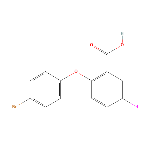 2-(4-bromophenoxy)-5-iodobenzoic acid (CAS: 1335218-45-5) - Chemical Structure and Molecular Formula 
