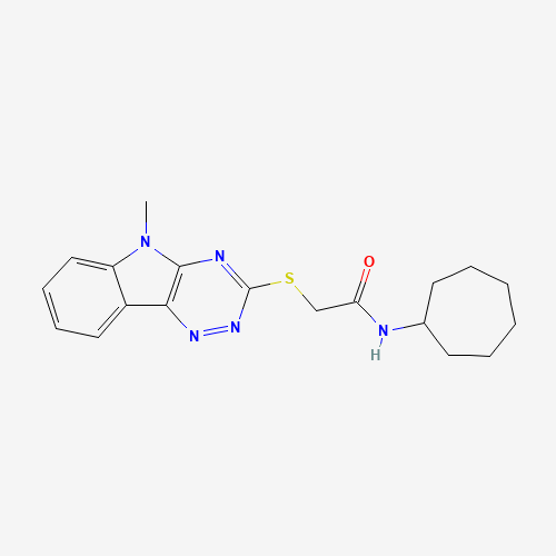 N-cycloheptyl-2-[(5-methyl-[1,2,4]triazino[5,6-b]indol-3-yl)sulfanyl]acetamide (CAS: 603946-02-7) - Related Chemical Product