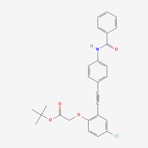 tert-butyl 2-[2-[2-(4-benzamidophenyl)ethynyl]-4-chlorophenoxy]acetate (CAS: 1240288-68-9) - Related Chemical Product