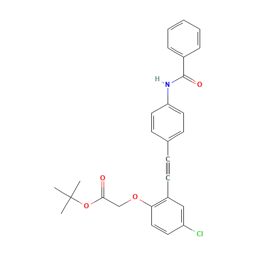 tert-butyl 2-[2-[2-(4-benzamidophenyl)ethynyl]-4-chlorophenoxy]acetate (CAS: 1240288-68-9) - Related Chemical Product