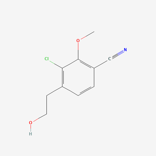 3-chloro-4-(2-hydroxyethyl)-2-methoxybenzonitrile (CAS: 1255207-37-4) - Chemical Structure and Molecular Formula 