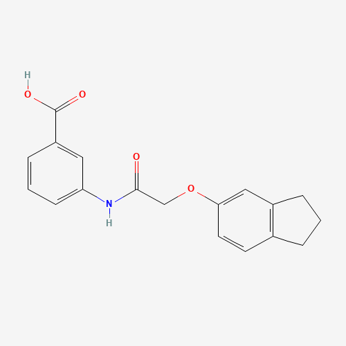 3-[[2-(2,3-dihydro-1H-inden-5-yloxy)acetyl]amino]benzoic acid (CAS: 649773-70-6) - Related Chemical Product