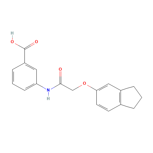 3-[[2-(2,3-dihydro-1H-inden-5-yloxy)acetyl]amino]benzoic acid (CAS: 649773-70-6) - Related Chemical Product