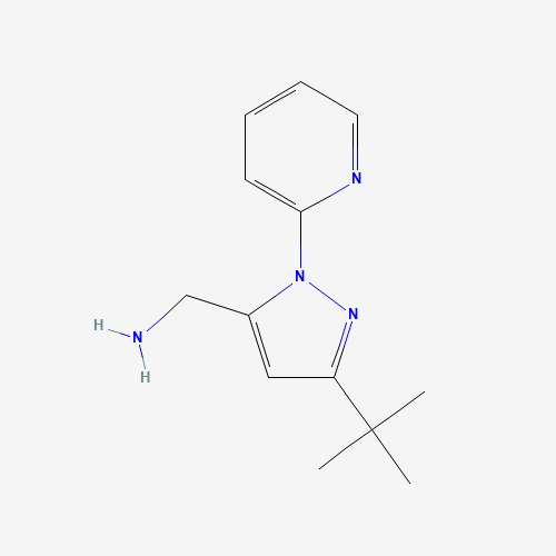(5-tert-butyl-2-pyridin-2-ylpyrazol-3-yl)methanamine (CAS: 1254716-98-7) - Chemical Structure and Molecular Formula 