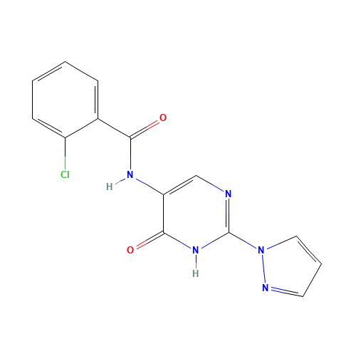 2-chloro-N-(6-oxo-2-pyrazol-1-yl-1H-pyrimidin-5-yl)benzamide (CAS: 1343457-41-9) - Related Chemical Product