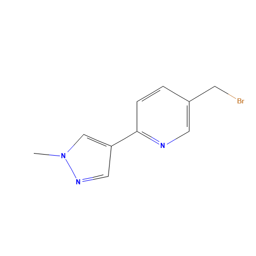 5-(bromomethyl)-2-(1-methylpyrazol-4-yl)pyridine (CAS: 1314141-33-7) - Chemical Structure and Molecular Formula 