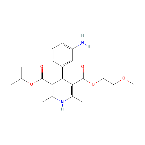 3-O-(2-methoxyethyl) 5-O-propan-2-yl 4-(3-aminophenyl)-2,6-dimethyl-1,4-dihydropyridine-3,5-dicarboxylate (CAS: 155861-24-8) - Chemical Structure and Molecular Formula 