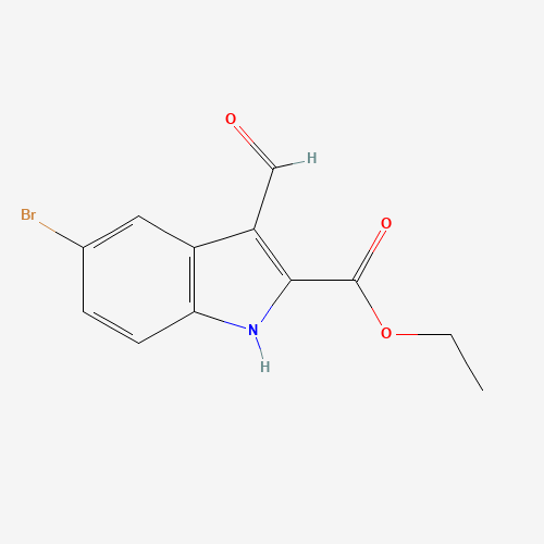 ethyl 5-bromo-3-formyl-1H-indole-2-carboxylate (CAS: 100123-25-9) - Chemical Structure and Molecular Formula 