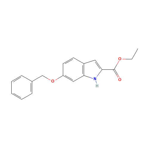 ethyl 6-phenylmethoxy-1H-indole-2-carboxylate (CAS: 40047-20-9) - Chemical Structure and Molecular Formula 