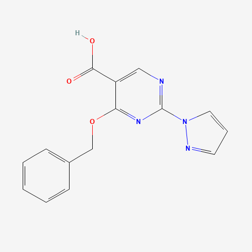4-phenylmethoxy-2-pyrazol-1-ylpyrimidine-5-carboxylic acid (CAS: 1343460-16-1) - Related Chemical Product