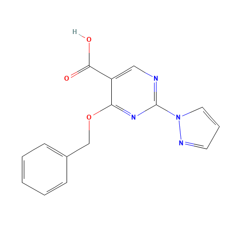 4-phenylmethoxy-2-pyrazol-1-ylpyrimidine-5-carboxylic acid (CAS: 1343460-16-1) - Related Chemical Product