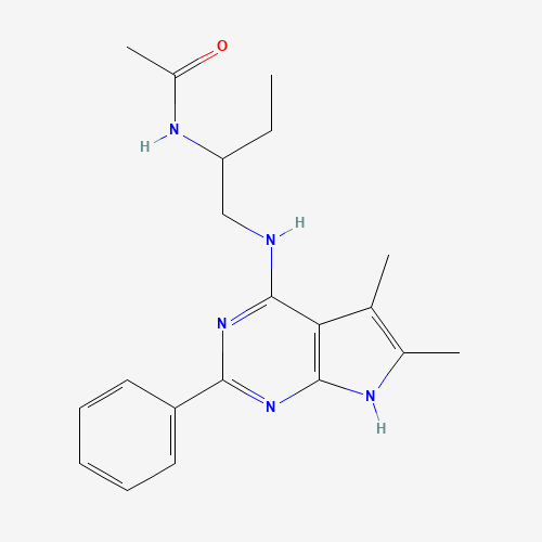N-[1-[(5,6-dimethyl-2-phenyl-7H-pyrrolo[2,3-d]pyrimidin-4-yl)amino]butan-2-yl]acetamide (CAS: 251946-55-1) - Related Chemical Product