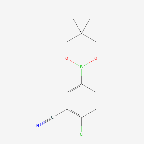 2-chloro-5-(5,5-dimethyl-1,3,2-dioxaborinan-2-yl)benzonitrile (CAS: 1310950-02-7) - Chemical Structure and Molecular Formula 