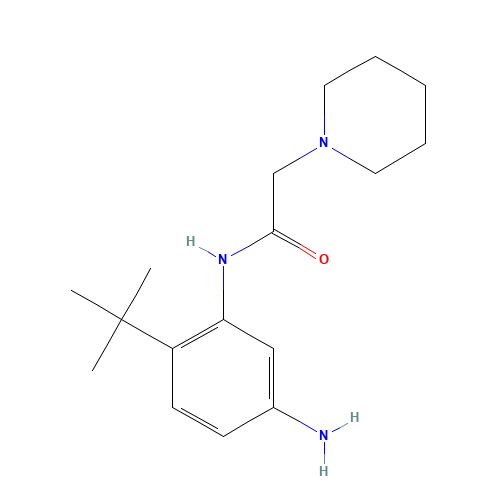 N-(5-amino-2-tert-butylphenyl)-2-piperidin-1-ylacetamide (CAS: 847695-68-5) - Chemical Structure and Molecular Formula 