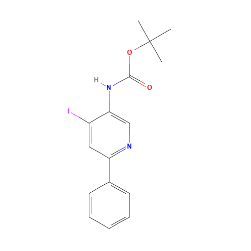 tert-butyl N-(4-iodo-6-phenylpyridin-3-yl)carbamate (CAS: 941271-13-2) - Chemical Structure and Molecular Formula 