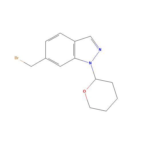 6-(bromomethyl)-1-(oxan-2-yl)indazole (CAS: 368426-64-6) - Chemical Structure and Molecular Formula 