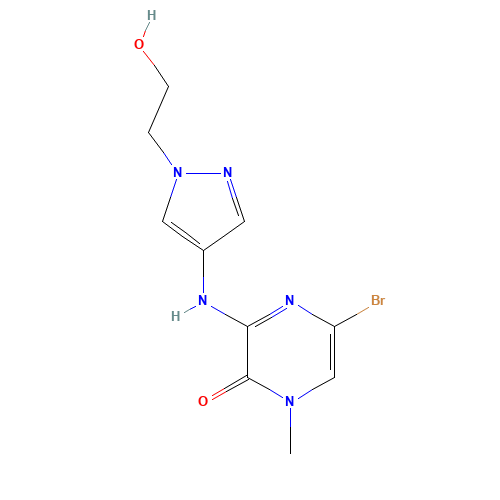 5-bromo-3-[[1-(2-hydroxyethyl)pyrazol-4-yl]amino]-1-methylpyrazin-2-one (CAS: 1346673-45-7) - Related Chemical Product