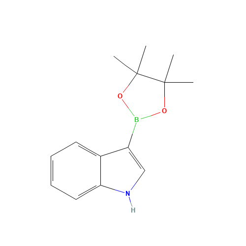 3-(4,4,5,5-tetramethyl-1,3,2-dioxaborolan-2-yl)-1H-indole (CAS: 937366-54-6) - Chemical Structure and Molecular Formula 