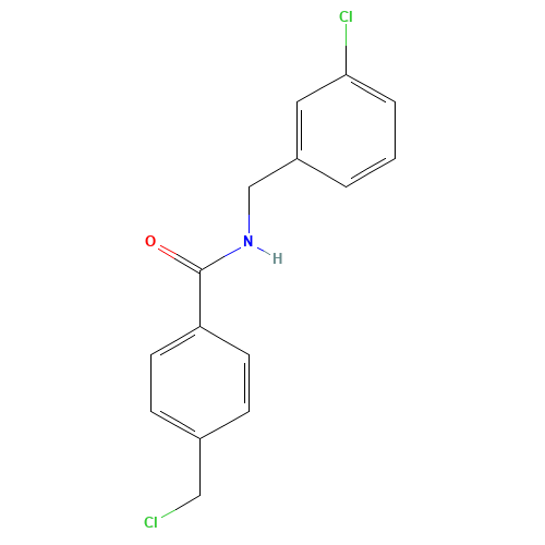 4-(chloromethyl)-N-[(3-chlorophenyl)methyl]benzamide (CAS: 1098359-54-6) - Chemical Structure and Molecular Formula 