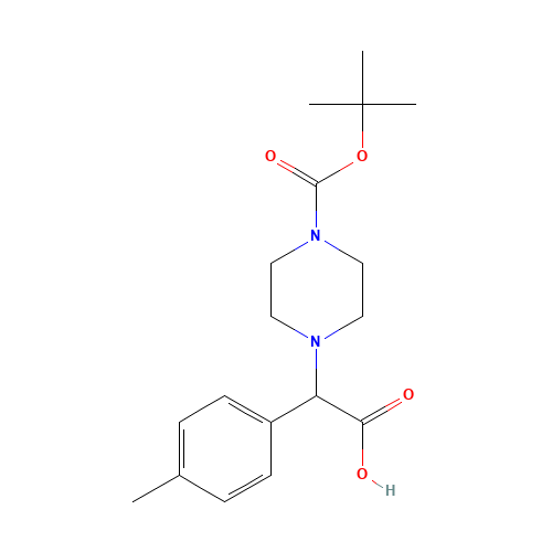 2-(4-methylphenyl)-2-[4-[(2-methylpropan-2-yl)oxycarbonyl]piperazin-1-yl]acetic acid (CAS: 885274-11-3) - Related Chemical Product