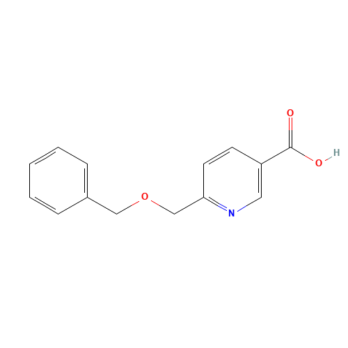 6-(phenylmethoxymethyl)pyridine-3-carboxylic acid (CAS: 153684-75-4) - Chemical Structure and Molecular Formula 
