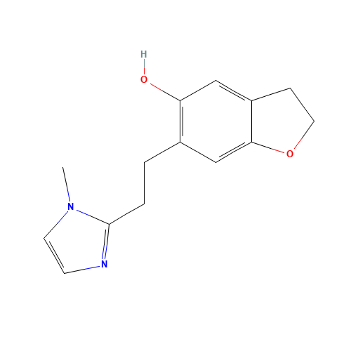 6-[2-(1-methylimidazol-2-yl)ethyl]-2,3-dihydro-1-benzofuran-5-ol (CAS: 120722-12-5) - Chemical Structure and Molecular Formula 