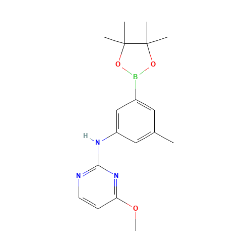 4-methoxy-N-[3-methyl-5-(4,4,5,5-tetramethyl-1,3,2-dioxaborolan-2-yl)phenyl]pyrimidin-2-amine (CAS: 1312535-24-2) - Related Chemical Product