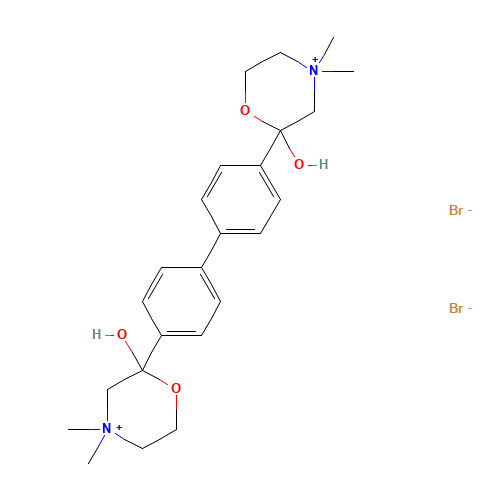 2-[4-[4-(2-hydroxy-4,4-dimethylmorpholin-4-ium-2-yl)phenyl]phenyl]-4,4-dimethylmorpholin-4-ium-2-ol;dibromide (CAS: 312-45-8) - Related Chemical Product