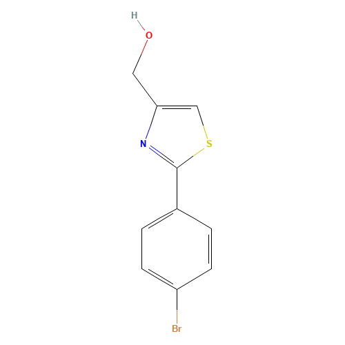 [2-(4-bromophenyl)-1,3-thiazol-4-yl]methanol (CAS: 21160-53-2) - Chemical Structure and Molecular Formula 