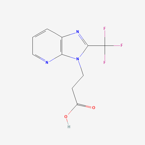 3-[2-(trifluoromethyl)imidazo[4,5-b]pyridin-3-yl]propanoic acid (CAS: 1283720-85-3) - Chemical Structure and Molecular Formula 
