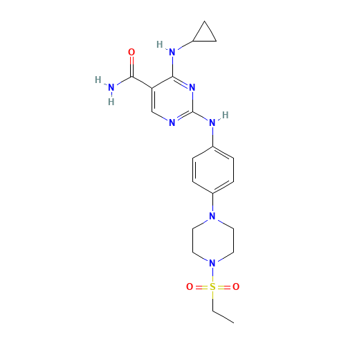 4-(cyclopropylamino)-2-[4-(4-ethylsulfonylpiperazin-1-yl)anilino]pyrimidine-5-carboxamide (CAS: 1198300-79-6) - Related Chemical Product