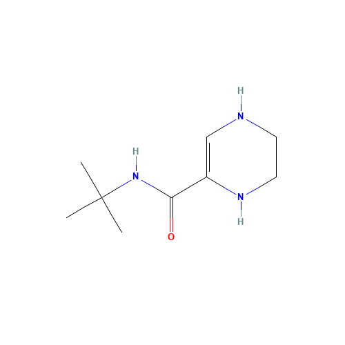 N-tert-butyl-1,2,3,4-tetrahydropyrazine-5-carboxamide (CAS: 171504-80-6) - Chemical Structure and Molecular Formula 