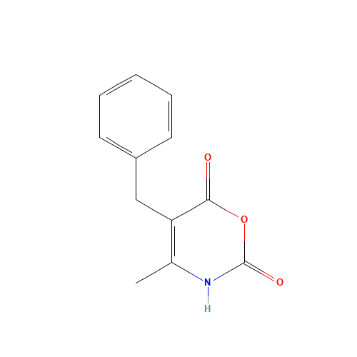 5-benzyl-4-methyl-3H-1,3-oxazine-2,6-dione (CAS: 106013-90-5) - Chemical Structure and Molecular Formula 