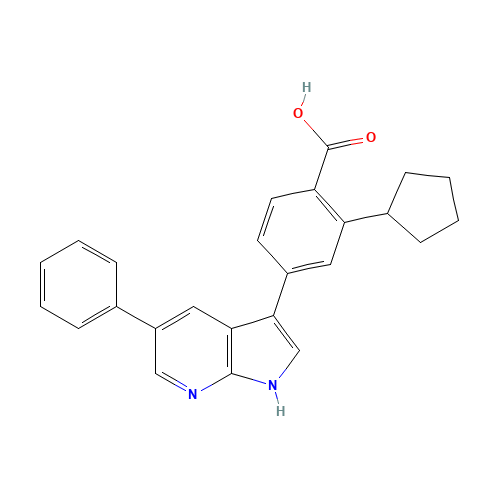2-cyclopentyl-4-(5-phenyl-1H-pyrrolo[2,3-b]pyridin-3-yl)benzoic acid (CAS: 890842-28-1) - Related Chemical Product