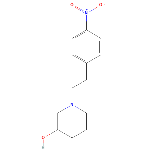 1-[2-(4-nitrophenyl)ethyl]piperidin-3-ol (CAS: 167858-77-7) - Chemical Structure and Molecular Formula 