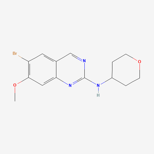 6-bromo-7-methoxy-N-(oxan-4-yl)quinazolin-2-amine (CAS: 1191932-35-0) - Chemical Structure and Molecular Formula 