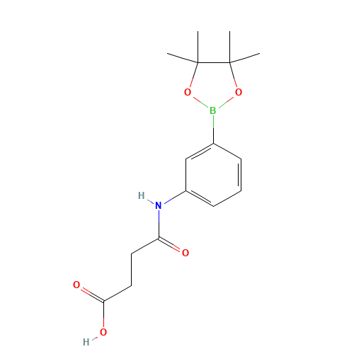 4-oxo-4-[3-(4,4,5,5-tetramethyl-1,3,2-dioxaborolan-2-yl)anilino]butanoic acid (CAS: 1030269-28-3) - Chemical Structure and Molecular Formula 