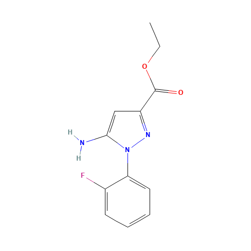 ethyl 5-amino-1-(2-fluorophenyl)pyrazole-3-carboxylate (CAS: 304874-05-3) - Chemical Structure and Molecular Formula 