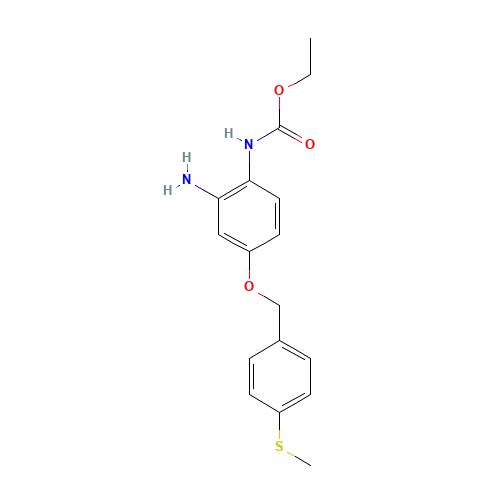 ethyl N-[2-amino-4-[(4-methylsulfanylphenyl)methoxy]phenyl]carbamate (CAS: 1043424-99-2) - Chemical Structure and Molecular Formula 