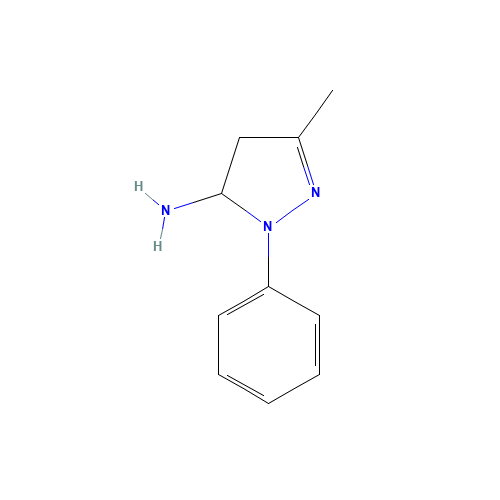 5-methyl-2-phenyl-3,4-dihydropyrazol-3-amine (CAS: 71799-38-7) - Related Chemical Product