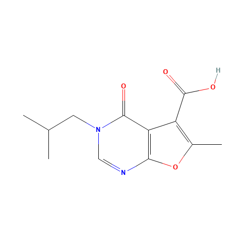 6-methyl-3-(2-methylpropyl)-4-oxofuro[2,3-d]pyrimidine-5-carboxylic acid (CAS: 1031967-08-4) - Related Chemical Product