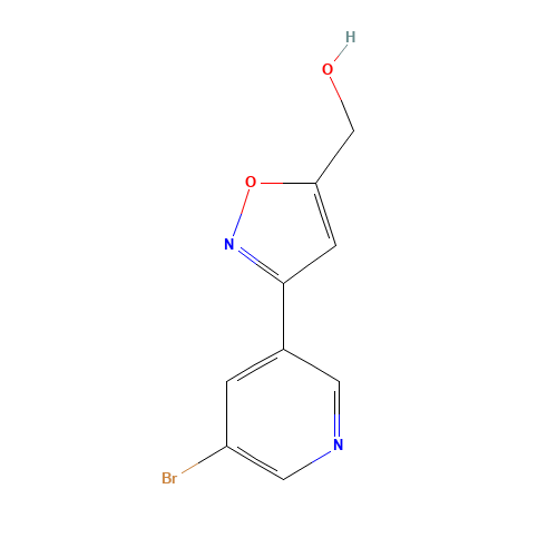 [3-(5-bromopyridin-3-yl)-1,2-oxazol-5-yl]methanol (CAS: 1231244-47-5) - Chemical Structure and Molecular Formula 