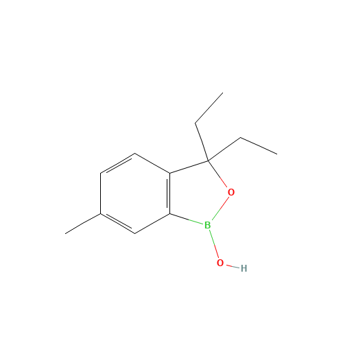 3,3-diethyl-1-hydroxy-6-methyl-2,1-benzoxaborole (CAS: 1437052-02-2) - Chemical Structure and Molecular Formula 