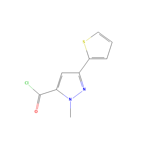 2-methyl-5-thiophen-2-ylpyrazole-3-carbonyl chloride (CAS: 876316-45-9) - Related Chemical Product
