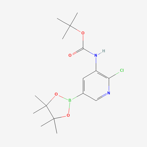 tert-butyl N-[2-chloro-5-(4,4,5,5-tetramethyl-1,3,2-dioxaborolan-2-yl)pyridin-3-yl]carbamate (CAS: 1246184-56-4) - Related Chemical Product