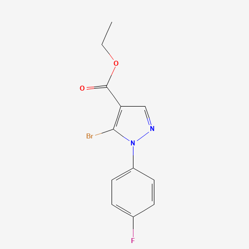 ethyl 5-bromo-1-(4-fluorophenyl)pyrazole-4-carboxylate (CAS: 1082828-31-6) - Chemical Structure and Molecular Formula 