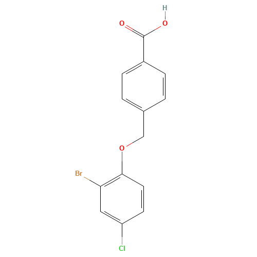 4-[(2-bromo-4-chlorophenoxy)methyl]benzoic acid (CAS: 938252-96-1) - Chemical Structure and Molecular Formula 